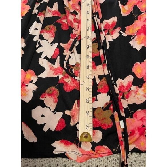 Dana Buchman Black Tie With Pink‎ Floral Dress OX Polyester & Spandex - Picture 10 of 13